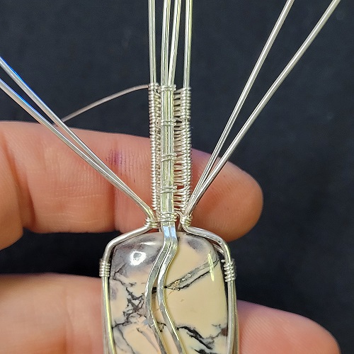 Jennifer Brooks's Snowy Road Pendant - Wrapping the Bail., Classic Wire Jewelry, Wire Wrapping, Wrapping, Wire Wrapping Jewelry, Weaving, Wire Weaving, Weaving Wire, snowy road pendant